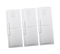 YARNOW 3 Piezas Modelo de refrigerador Adorno de Escena Modelo de construcción decoración del congelador Nevera con Mesa de Arena refrigerador de simulación Abdominales Blanco