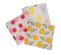 YARNOW 3 Piezas Toallas de Algodón para Bebés de Toallas de Saliva Pañuelos para Eructar Diseño Piña Fresa y Transpirables para Recién Nacidos