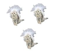 YARNOW 3 Piezas Vestido de Novia de Gato comedero para Hormigas Vestido de recepción de Novia Mantilla de Encaje Vestido de Encaje de Gato Suministros de Boda para Gatos Mascota Ropa