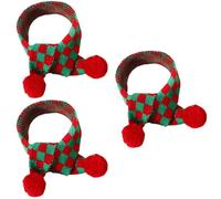 YARNOW 3 Uds. Bufanda Navideña para Perros Pañuelos Navideños para Perros Traje Navideño para Perros Bufanda para Mascotas con Pompón Borroso para Decoraciones Navideñas