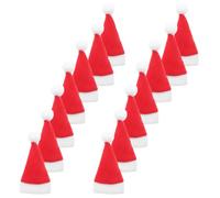 YARNOW 36 Piezas Mini Gorro Navideño de Papá Noel Rojo de Tela de Franela para Decoración de Fiesta y Porta Cubiertos en Cenas Navideñas