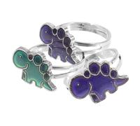 YARNOW 3piezas Anillo De Dinosaurio Que Cambia De Color Anillo De Humor Para Mujeres Joyería De Humor Para Adolescentes Apertura Ajustable Para Dedo De De Joyería Para Mujer