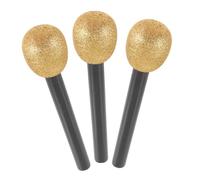 YARNOW 3piezas Micrófono De Juguete Brillantina De Polvo De Imitación De Micrófono para Fiestas De Baile y Cosplay Años