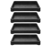 YARNOW 4 bandejas de Resina para Plantas - Bandejas de Goteo rectangulares para Plantas - de Drenaje para macetas Negras de 6.3" x 4.3" - Contenedor Negro para bonsáis, suculentas, Hierbas