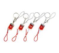 YARNOW 4 Colgantes de Llavero Estilo Sangre de Acero Inoxidable y Plástico para Bolsos Pequeños, Accesorios Versátiles y Decorativos para Teléfono, Pack de 4 Piezas