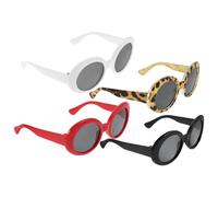 YARNOW 4 Gafas de Sol Pequeñas para Mascotas, Gafas de Cachorro para Exteriores, Accesorios Cosplay Montura de Plástico en Colores Leopardado, Protección UV para Perros y Gatos
