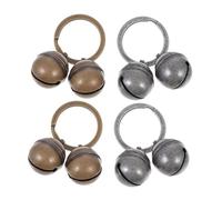 YARNOW 4 juegos Conjunto de Campanas Colgantes para Collar de Mascotas Llaveros Decorativos de Cobre Vintage para Perros y Gatos con Campanillas Verde Antiguo y Plata Antigua Accesorio