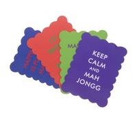 YARNOW 4 Piezas Barajador de Fichas de Mahjong de PVC, 4 Cartas con Borde Ondulado y Frases Divertidas, Mezclador Portátil para Juegos Familiares Fiesta