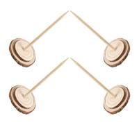 YARNOW 4 Piezas Base para Árbol de Navidad de Madera, Soporte Rústico | Madera Natural, Diseño de Rodaja Clavija, para Adornos Mini y Decoración de Mesa