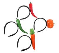 YARNOW 4 Piezas Diadema de Calabaza, Zanahoria y Chile Rojo de Plástico Diseño 3d Divertida y Realista para Cosplay y Fiestas de Disfraces Infantiles y Femeninas