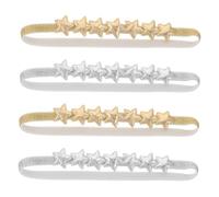 YARNOW 4 piezas Diademas para Bebés Niñas Diseño Estrella de Cinco Puntas Banda Infantil Antideslizante Suave y Transpirable Accesorio Seguro para Uso Diario y Fiestas