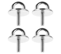 YARNOW 4 Piezas Gancho de Techo de Acero Inoxidable Rosca M6, Placa de Ojal Redonda, Color Plata, para Hardware de Barco y Ventilador de Techo, Uso Marino