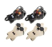 YARNOW 4 Piezas Ganchos de Llave Adhesivos Forma de Perro, Negro | Plástico, Adhesión Fuerte y Montaje sin Dañar la Pared, para Gorras y Sombreros en Cocina o Recibidor