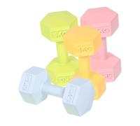 YARNOW 4 Piezas Mini Mancuernas Decorativas para Casa de Muñecas Réplicas Realistas para Mini Gimnasio Accesorios Deportivos Verde Azul Rosa y Amarillo Juguetes para rol y Miniatura