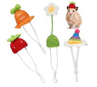 YARNOW 4 Piezas Mini Sombrero de hámster Mini Sombreros Mascotas Gorro para pequeños roedores Sombrero para Reptiles pequeños pequeño Sombrero de hámster Gorro de Punto para Mascota