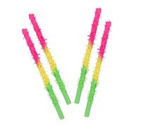 YARNOW 4 Piezas palos de piñata pequeño vara vistoso palo de piñata de arco iris Barra de piñata juego de pinata para cumpleaños de palo de piñata de juguete Favor de fiesta Papel