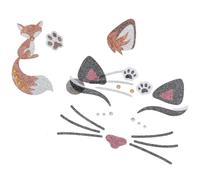 YARNOW 4 Piezas Pegatinas Cara Animal para Fiesta Unidades con Brillo y Adhesivos Ojos Gato y para Maquillaje de Disfraces Seguro para Piel Femenina