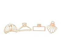 YARNOW 4 Pinzas Pelo de Aleación Dorada Diseño Francés y Forma Única, Garras Grandes para Hacer Peinados Bonitos y Uso Diario para Mujeres