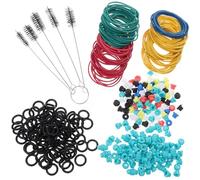 YARNOW 405 Piezas Kit de Accesorios con Bandas de Goma Resistentes y Almohadilla de Gel para Cepillo de Limpieza Incluido Color Verde para Uso Profesional y Reemplazo