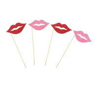 YARNOW 40piezas Unidades Accesorios Fotográficos de Labios Divertidos para Fiestas Accesorios para Fotos de Labios Rojo y Rosa Reutilizables para Photocall Cumpleaños y Celebraciones