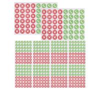 YARNOW 480 Unidades Pegatinas Autoadhesivas Redondas Símbolos Cruz en Verde y Rojo, Removibles para Control de Inventario y Registro