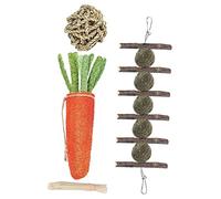 YARNOW 4piezas Rama De Manzana para Dentición De Hámsteres Juguetes Masticables De Madera para Conejos Juguetes Dentición De Cobayas para Mascotas como Hámsteres Conejos y Loros