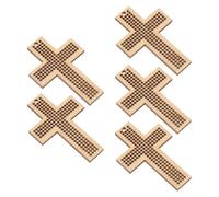 YARNOW 5 Piezas Colgante de Virutas de Madera para Punto de Cruz Diy, Mini Tablero de Madera Khaki Listo para Teñir y Esculpir Diseño Creativo y Forma Encantadora