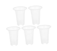 YARNOW 5 Piezas Macetas de Plástico Transparentes para Orquídeas de Maceteros Ventilados con Orificios Laterales Ligeras y Duraderas para Jardín y Terraza