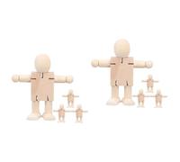 YARNOW 5 Series Muñecas De Madera Pequeñas Juguetes Geniales Kits Grafiti Robot Decoración Doodle BOT Cuerpos De Madera Sin Terminar Micro Paisaje Muñeca De 4 Piezas x 5