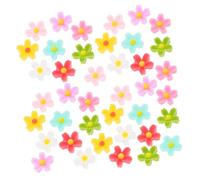 YARNOW 50 Dijes De Flores De Resina Mini, Flores Margarita Planas Multicolor, Accesorios Para Uñas y Joyería Diy, 50 Piezas, Decoración Para Mujeres y Niñas