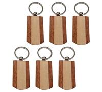 YARNOW 6 Llaveros de Madera Grabables para Diy, Colgantes Creativos y Rústicos en Pack de 6 Piezas Ocasión y Cumpleaños