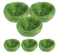 YARNOW 6 Piezas 6 Piezas de Adorno de Nido de Pollo Artificial de Hilo Verde para Decoración de Gallineros y Fiestas de Pascua, Modelo Realista para Hogar, Tienda y Micropaisajes DIY