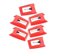 YARNOW 6 Piezas Aguja placa giratoria Tomás tocadiscos discos de vinilo discos vinilo estilófono Estilus de reemplazo de registro lápiz de repuesto aluminio rojo