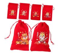 YARNOW 6 Piezas Regalo con Cordón Estilo Chino Pouches de Almacenamiento para Joyería y Diseño Fácil de Abrir y Cerrar para Embalaje de Fiesta y Regalos de Año del Dragón