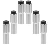 YARNOW 6 Tornillos Ajustadores para Carcasa de Tensión del Cable de Cambio y Freno de Bicicleta Montaña y Carretera, Aleación de Aluminio, Color Titanio, Paquete de 6 Piezas, Reguladores