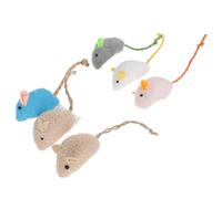 YARNOW 6piezas Juguetes De Ratón De Peluche Interactivos Catnip para Gatos Adorables Juguetes De Mascota para Masticar y Jugar Aleatorios