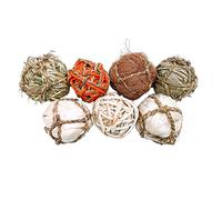 YARNOW 7 Piezas Bola de Hierba de Conejo Cat Toys enigmath pequeño Animal de Juguete Juguetes para Masticar de Entrenamiento para Mascotas Juguete de Pelota de Mimbre de