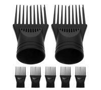 YARNOW 7 Piezas Boquilla de Peine para Secador de Pelo, Cepillo Secador de Pelo de Plástico Negro, Secado Rápido y Evita Daños por Calor, para Peinado y Peluquería