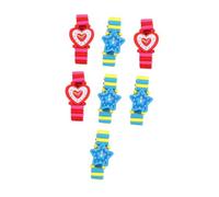 YARNOW 7piezas Reloj de Madera para Juguete Educativo de Relojes de Juguete Falsos para Pulseras Elásticas para rol Estilo Aleatorio