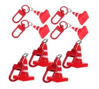 YARNOW 8 Piezas Llavero Cono De Carretera Ganchos para Colgar Llavero Colgante De Seguridad Beto Llavero Cono De Trabajo Mini Cono De Tráfico Modelo Azul Fiesta Mini Conos Tú Resina