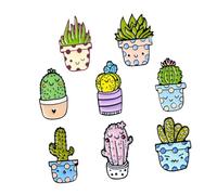 YARNOW 8 Pines de Aleación Diseño de Cactus Decorativos, Estilo Creativo y Delicado, Ideales Vida Diaria y Fiestas, Paquete de 8 Piezas Varios estilos