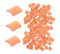 YARNOW 80 Piezas Mini Ladrillos Suelo De Baldosas De Casa De Muñecas Tejas De Casa En Miniatura Tejas Miniatura Modelo De Micro Tejas Pequeñas Tejas De Barro Arcilla Agua Soluble Cemento