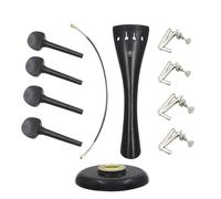 YARNOW Accesorios Profesionales Para Violonchelo Ébano Kit De Mantenimiento Con Cuerdas Tablero De Perillas y Microafinadores Con Almohadilla Antideslizante Metálica Ligero y Portátil Par