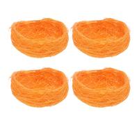 YARNOW Adornos de Nidos de Pájaro y Mini Nidos de Pájaro para Manualidades, Tejido de Cáñamo Grueso, 7 CM, Plato Decorativo para Jardín, 4 Piezas, para Complementos de Aves