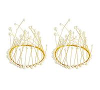 YARNOW Adornos Perlas de Forma de en Tiara para Cumpleaños Tartas Sintético Artificiales , Material 2 Piezas , Decoración Hermosa Baby Shower