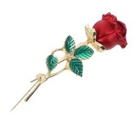 YARNOW Alfiler de Flor de Rosa Rojo para Damas Aleación de Zinc, Accesorio Decorativo Elegante y Versátil para Bodas y Fiestas