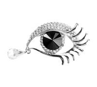 YARNOW Alfiler de Ojo Elegante de Metal Plateado Negro para Ropa Mujer, Adorno de Ramillete Gemas de Imitación, Decoración de Alfiler para Fiestas y Accesorios de Moda