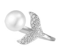 YARNOW Anillo Abierto Ajustable de Sirena para Mujer Joya de Anillo Creativo de Metal Claro de Dedo para Chicas Adolescentes Adecuado para Fiestas y Uso Diario