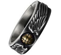 YARNOW Anillo Cómodo de Metal para Hombre Accesorio de Moda Diseño de Baloncesto y Alas Liviano y Fácil de Usar para Uso Diario y Ceremonias