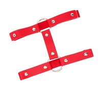 YARNOW Anillo de Pierna Punk de Cuero Rojo Doble Hilera Cinturón Redondo para Mujer Estilo Discoteca Fiesta Talla Única